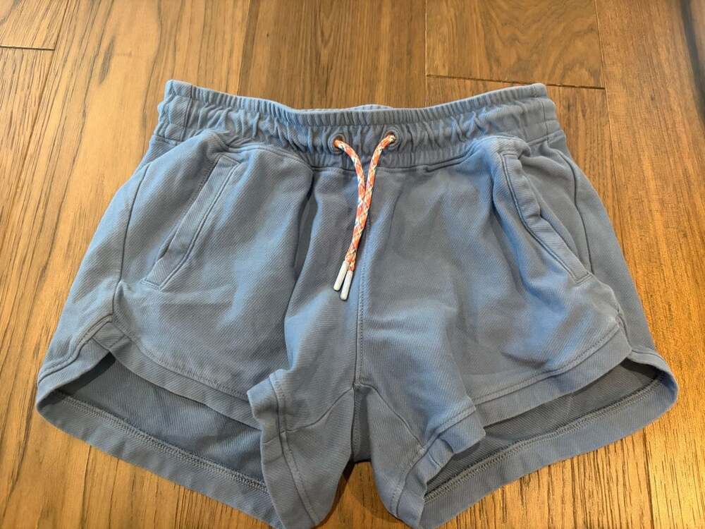 Athleta Girl Farallon Play Blue Drawstring Knit Shorts Size L/12